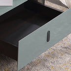 Clear Texture Nightstand - Transparent Tempered Glass Bedside Table 1-Drawer For Bedroom & Living Room Lumendat
