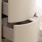Contemporary Luxury Cylindrical Nightstand - Press-to-Open Bedside Table 2-Drawer For Bedroom Lumendat