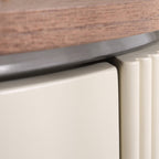 Contemporary Luxury Cylindrical Nightstand - Press-to-Open Bedside Table 2-Drawer For Bedroom Lumendat
