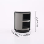 Industrial Rotating Nightstand - Round Skin-Friendly Baking Paint Bedside Table 3-Tier For Bedroom & Living Room Lumendat