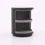 Industrial Rotating Nightstand - Round Skin-Friendly Baking Paint Bedside Table 3-Tier For Bedroom & Living Room Lumendat