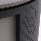 Industrial Rotating Nightstand - Round Skin-Friendly Baking Paint Bedside Table 3-Tier For Bedroom & Living Room Lumendat