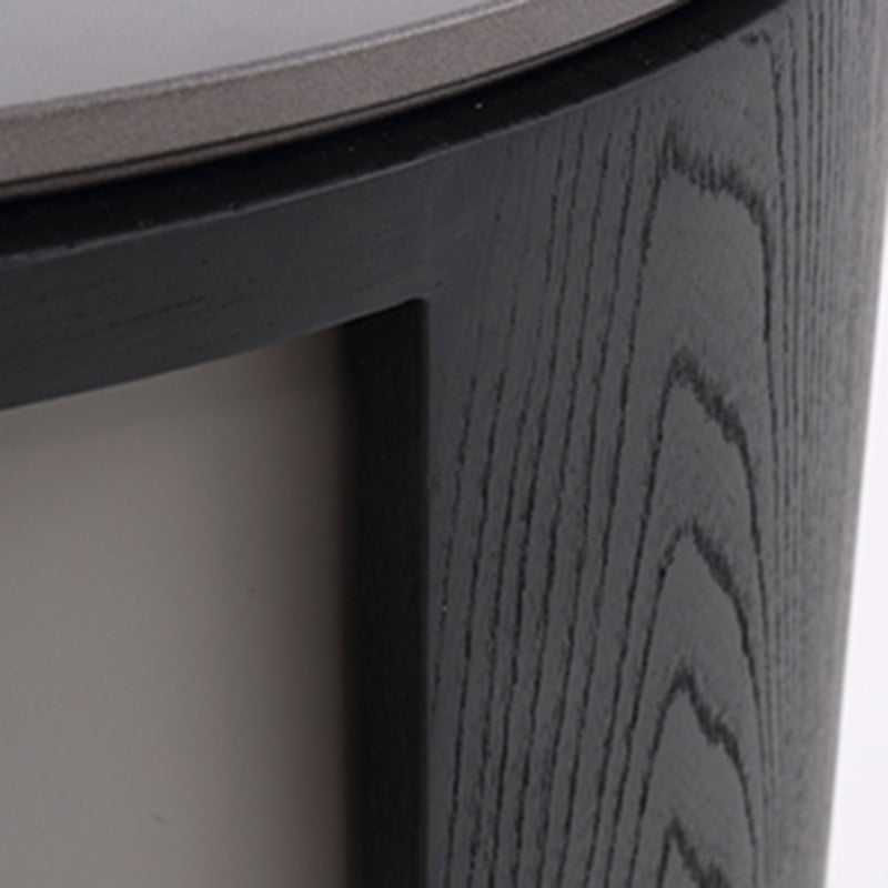 Industrial Rotating Nightstand - Round Skin-Friendly Baking Paint Bedside Table 3-Tier For Bedroom & Living Room Lumendat