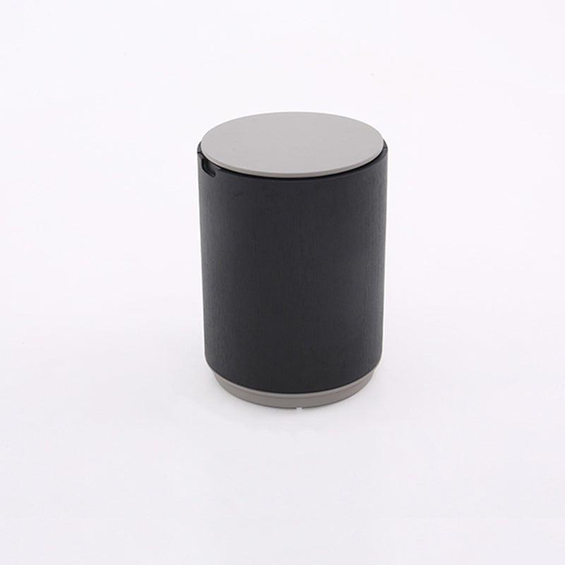 Modern Minimalist Smoked Wood Nightstand - High-Quality Round Design Bedside Table 2-Cabinet For Bedroom & Living Room Lumendat