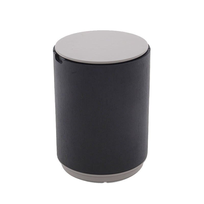 Modern Minimalist Smoked Wood Nightstand - High-Quality Round Design Bedside Table 2-Cabinet For Bedroom & Living Room Lumendat