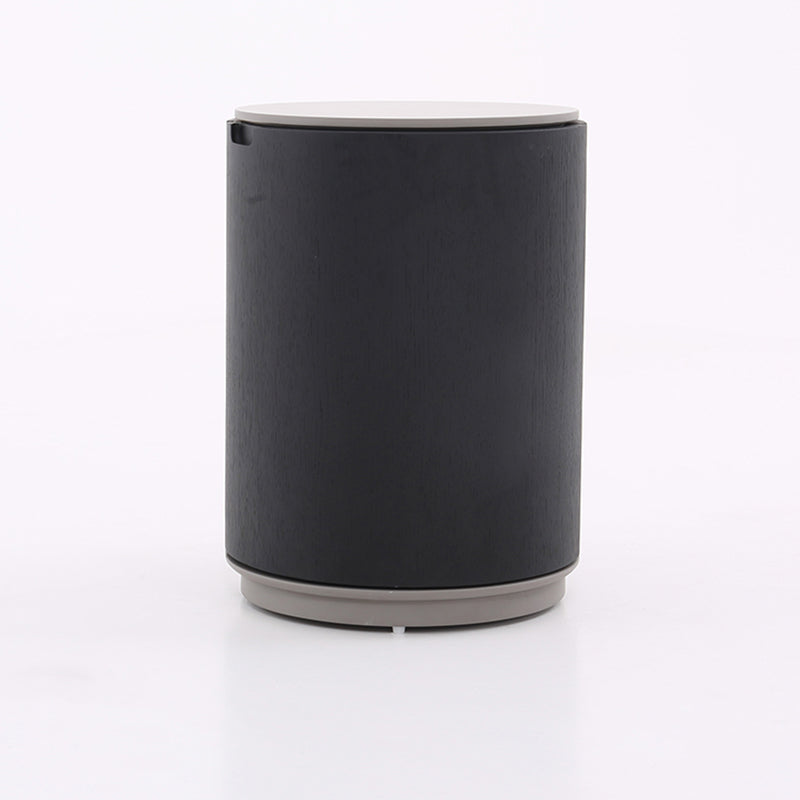 Modern Minimalist Smoked Wood Nightstand - High-Quality Round Design Bedside Table 2-Cabinet For Bedroom & Living Room Lumendat