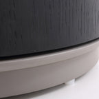 Modern Minimalist Smoked Wood Nightstand - High-Quality Round Design Bedside Table 2-Cabinet For Bedroom & Living Room Lumendat