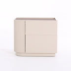 Premium Luxury Nightstand - Delicate Textured Panel Bedside Table 2-Drawer For Bedroom & Living Room Lumendat