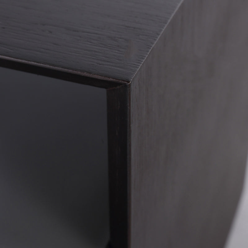 Contemporary Industrial Nightstand - Versatile Style & Ultra-Minimalist Hidden Handle Bedside Table 2-Drawer For Bedroom Lumendat
