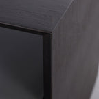 Contemporary Industrial Nightstand - Versatile Style & Ultra-Minimalist Hidden Handle Bedside Table 2-Drawer For Bedroom Lumendat