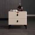 Eco-Friendly E1 Grade MDF Nightstand - Modern Minimalist Style Rectangular Bedside Table 2-Drawer For Bedroom Lumendat