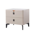 Eco-Friendly E1 Grade MDF Nightstand - Modern Minimalist Style Rectangular Bedside Table 2-Drawer For Bedroom Lumendat