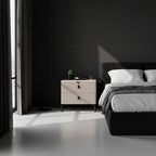 Eco-Friendly E1 Grade MDF Nightstand - Modern Minimalist Style Rectangular Bedside Table 2-Drawer For Bedroom Lumendat