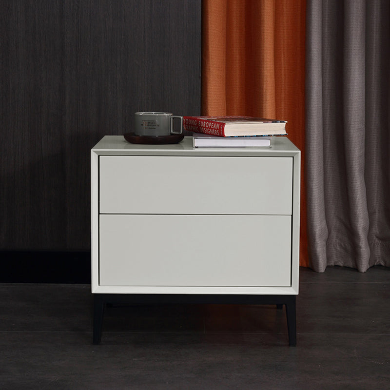 Industrial Style Nightstand - Heavy-Duty Carbon Steel Bedside Table 2-Drawer For Bedroom & Living Room Lumendat