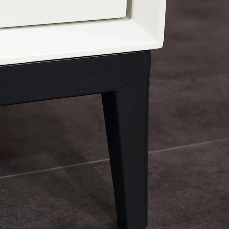 Industrial Style Nightstand - Heavy-Duty Carbon Steel Bedside Table 2-Drawer For Bedroom & Living Room Lumendat