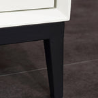 Industrial Style Nightstand - Heavy-Duty Carbon Steel Bedside Table 2-Drawer For Bedroom & Living Room Lumendat