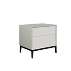 Industrial Style Nightstand - Heavy-Duty Carbon Steel Bedside Table 2-Drawer For Bedroom & Living Room Lumendat