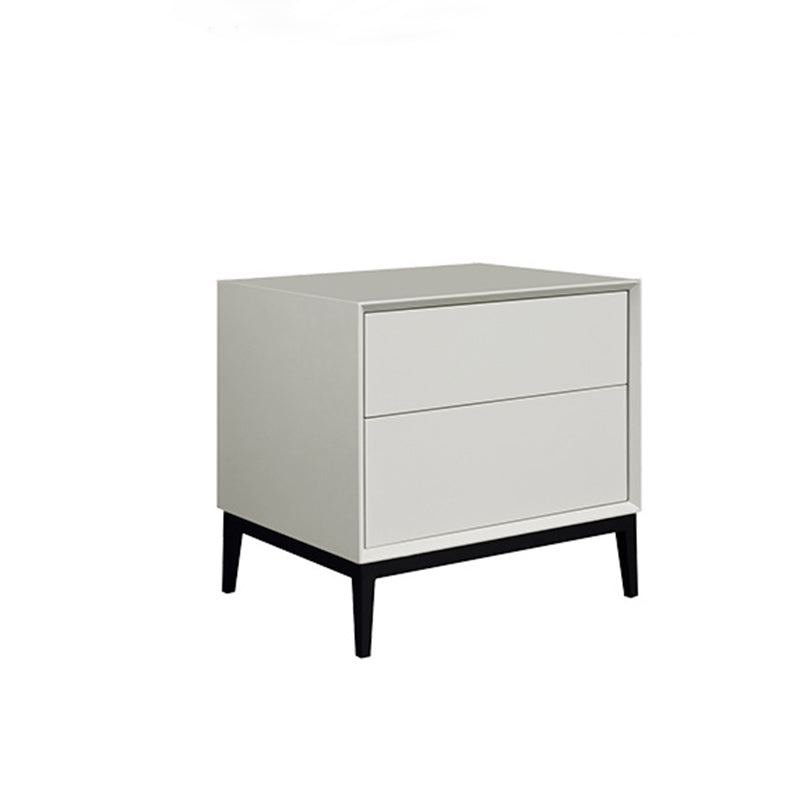 Industrial Style Nightstand - Heavy-Duty Carbon Steel Bedside Table 2-Drawer For Bedroom & Living Room Lumendat