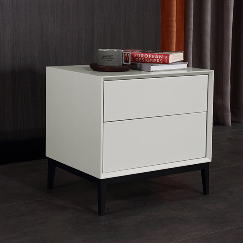 Industrial Style Nightstand - Heavy-Duty Carbon Steel Bedside Table 2-Drawer For Bedroom & Living Room Lumendat