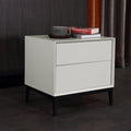 Industrial Style Nightstand - Heavy-Duty Carbon Steel Bedside Table 2-Drawer For Bedroom & Living Room Lumendat