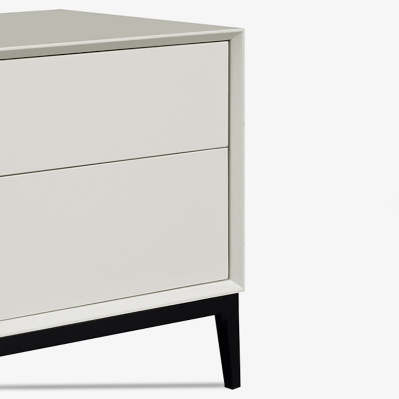 Industrial Style Nightstand - Heavy-Duty Carbon Steel Bedside Table 2-Drawer For Bedroom & Living Room Lumendat