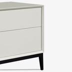 Industrial Style Nightstand - Heavy-Duty Carbon Steel Bedside Table 2-Drawer For Bedroom & Living Room Lumendat