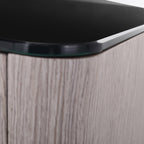 Sleek Style & Effortless Storage Nightstand - Tempered Glass Top & Push-to-Open Bedside Table 2-Drawer For Bedroom Lumendat
