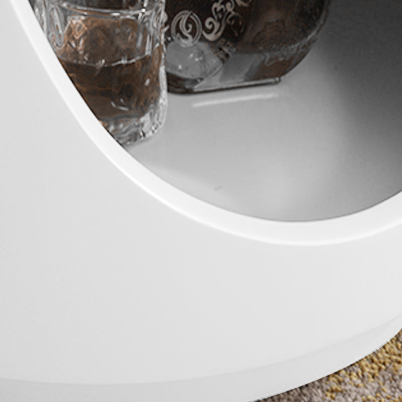 Scandinavian Style Round Nightstand - Space-Maximizing Storage Magic Bedside Table 1-Drawer For Bedroom Lumendat