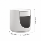 Scandinavian Style Round Nightstand - Space-Maximizing Storage Magic Bedside Table 1-Drawer For Bedroom Lumendat