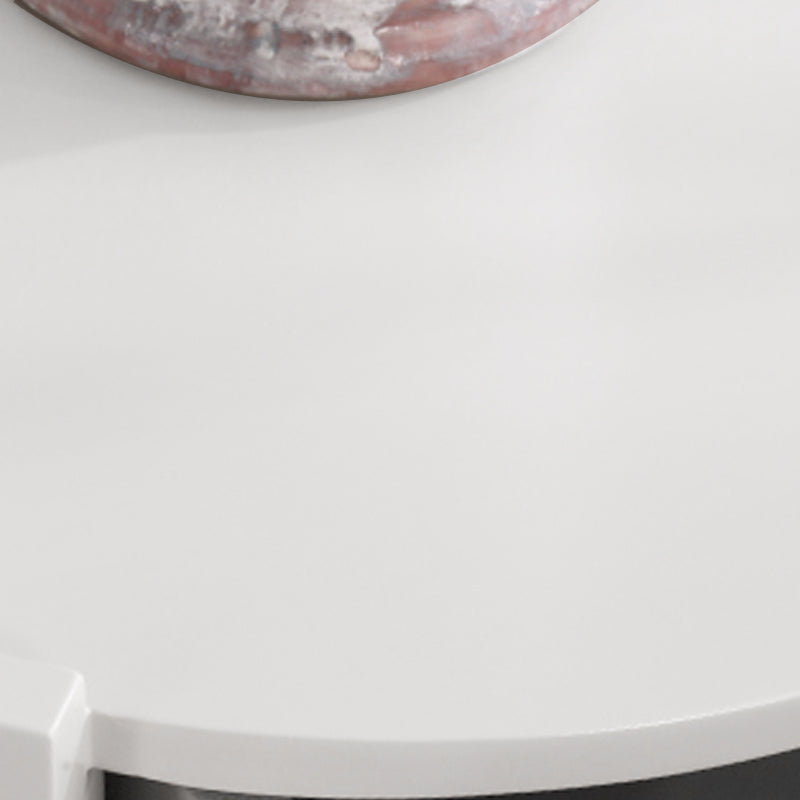Scandinavian Style Round Nightstand - Space-Maximizing Storage Magic Bedside Table 1-Drawer For Bedroom Lumendat