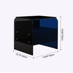 Maximize Storage Industrial Nightstand - Scratch-Resistant Tempered Glass Bedside Table 1-Drawer For Bedroom & Living Room Lumendat