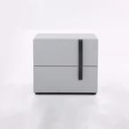 Contemporary Nordic Nightstand - Soft-Touch Storage & Natural Eco-Friendly Charm Bedside Table 2-Drawer For Bedroom & Living Room Lumendat