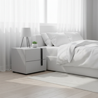 Contemporary Nordic Nightstand - Soft-Touch Storage & Natural Eco-Friendly Charm Bedside Table 2-Drawer For Bedroom & Living Room Lumendat