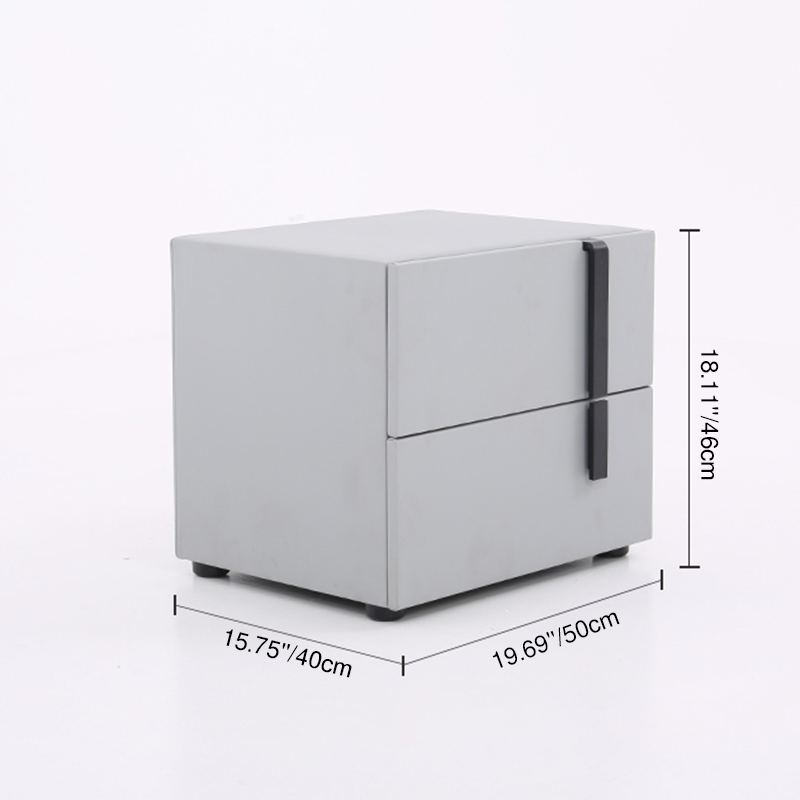 Contemporary Nordic Nightstand - Soft-Touch Storage & Natural Eco-Friendly Charm Bedside Table 2-Drawer For Bedroom & Living Room Lumendat