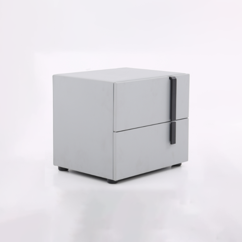 Contemporary Nordic Nightstand - Soft-Touch Storage & Natural Eco-Friendly Charm Bedside Table 2-Drawer For Bedroom & Living Room Lumendat