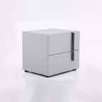 Contemporary Nordic Nightstand - Soft-Touch Storage & Natural Eco-Friendly Charm Bedside Table 2-Drawer For Bedroom & Living Room Lumendat