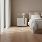 Contemporary Nordic Nightstand - Soft-Touch Storage & Natural Eco-Friendly Charm Bedside Table 2-Drawer For Bedroom & Living Room Lumendat