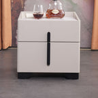 Elegant Light Luxury Nightstand - Timeless Versatility & Thoughtful Humanized Details Bedside Table 2-Drawer For Bedroom & Living Room Lumendat