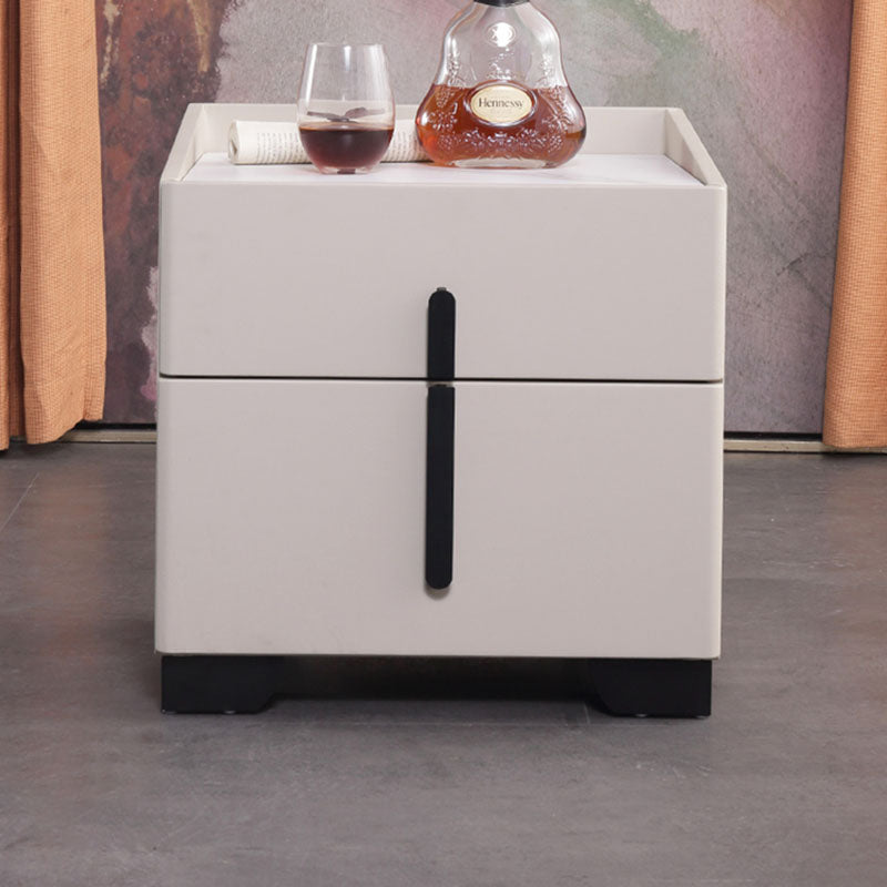 Elegant Light Luxury Nightstand - Timeless Versatility & Thoughtful Humanized Details Bedside Table 2-Drawer For Bedroom & Living Room Lumendat
