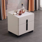 Elegant Light Luxury Nightstand - Timeless Versatility & Thoughtful Humanized Details Bedside Table 2-Drawer For Bedroom & Living Room Lumendat