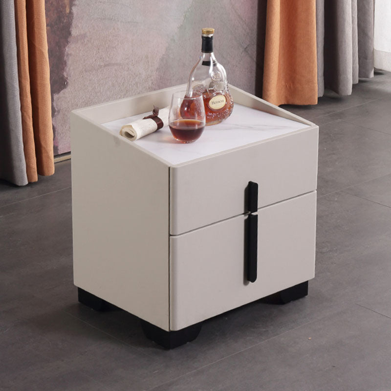 Elegant Light Luxury Nightstand - Timeless Versatility & Thoughtful Humanized Details Bedside Table 2-Drawer For Bedroom & Living Room Lumendat