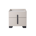 Elegant Light Luxury Nightstand - Timeless Versatility & Thoughtful Humanized Details Bedside Table 2-Drawer For Bedroom & Living Room Lumendat