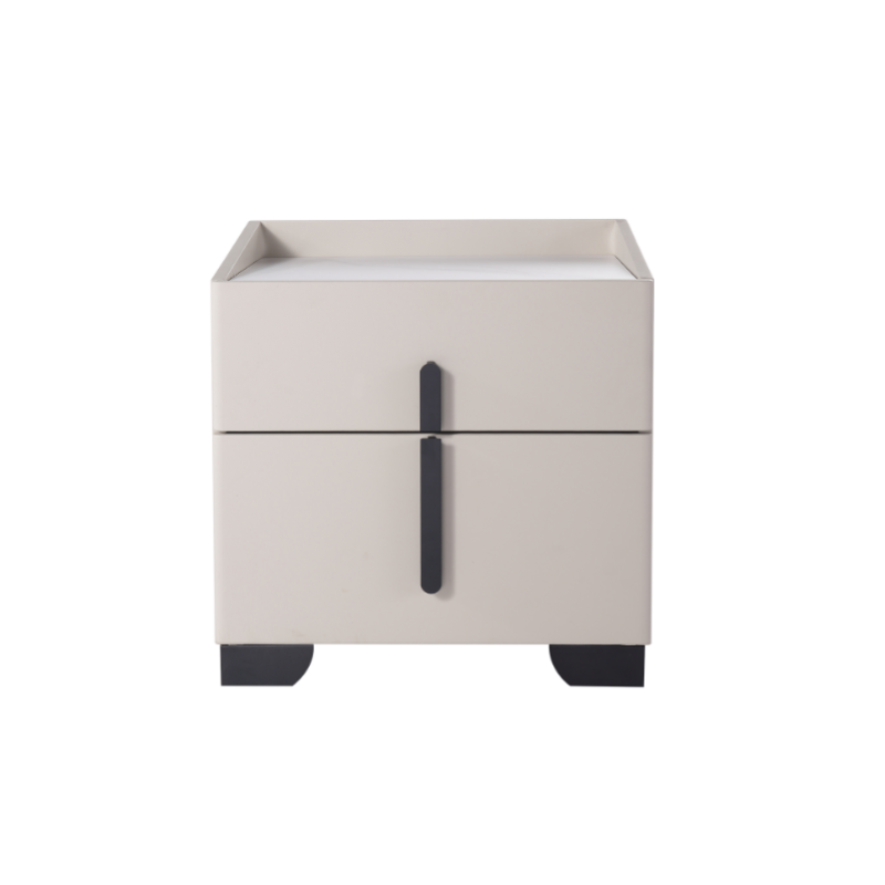 Elegant Light Luxury Nightstand - Timeless Versatility & Thoughtful Humanized Details Bedside Table 2-Drawer For Bedroom & Living Room Lumendat