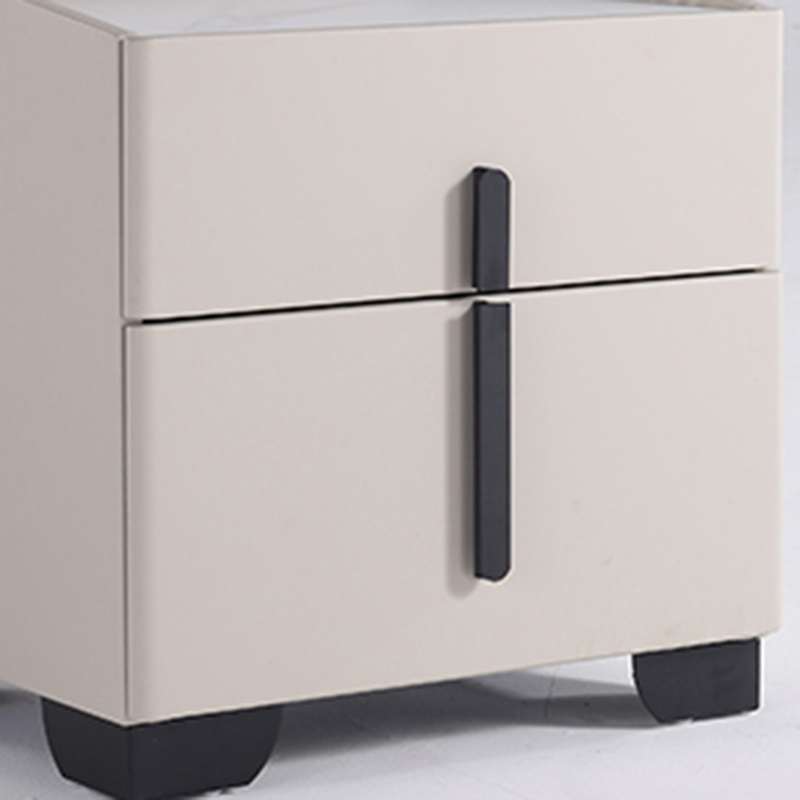 Elegant Light Luxury Nightstand - Timeless Versatility & Thoughtful Humanized Details Bedside Table 2-Drawer For Bedroom & Living Room Lumendat