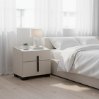 Elegant Light Luxury Nightstand - Timeless Versatility & Thoughtful Humanized Details Bedside Table 2-Drawer For Bedroom & Living Room Lumendat