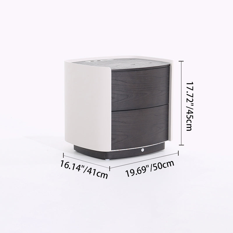 Vintage-Inspired Smart Nightstand - Wireless Fast Charging & Easy Functionality Bedside Table 2-Drawer For Bedroom Lumendat
