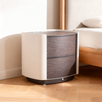 Vintage-Inspired Smart Nightstand - Wireless Fast Charging & Easy Functionality Bedside Table 2-Drawer For Bedroom Lumendat