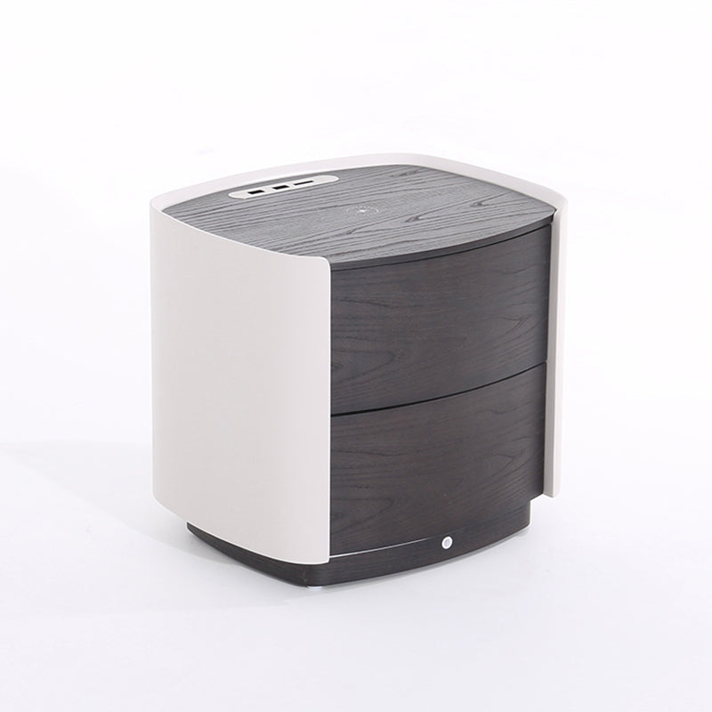 Vintage-Inspired Smart Nightstand - Wireless Fast Charging & Easy Functionality Bedside Table 2-Drawer For Bedroom Lumendat