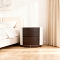 Vintage-Inspired Smart Nightstand - Wireless Fast Charging & Easy Functionality Bedside Table 2-Drawer For Bedroom Lumendat