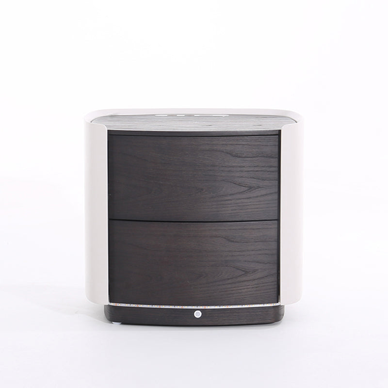 Vintage-Inspired Smart Nightstand - Wireless Fast Charging & Easy Functionality Bedside Table 2-Drawer For Bedroom Lumendat